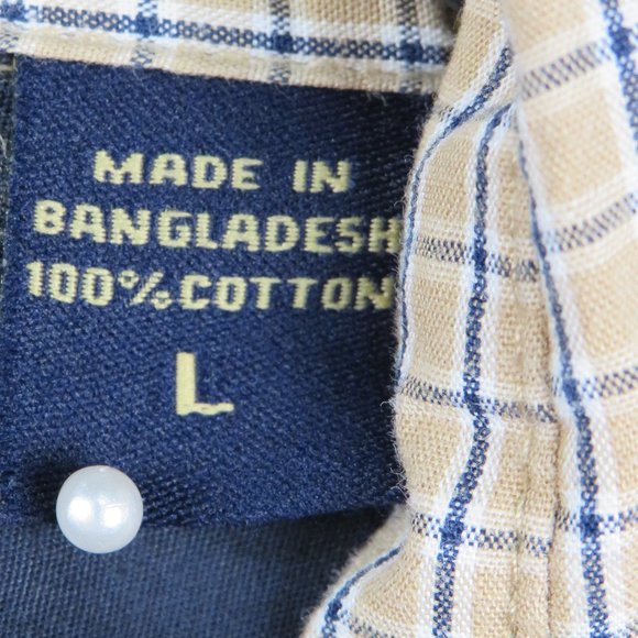 Wrangler* Men's Short Sleeve Button Down Curved Hem Pocket Plaid Shirt~ Large - Picture 6 of 14